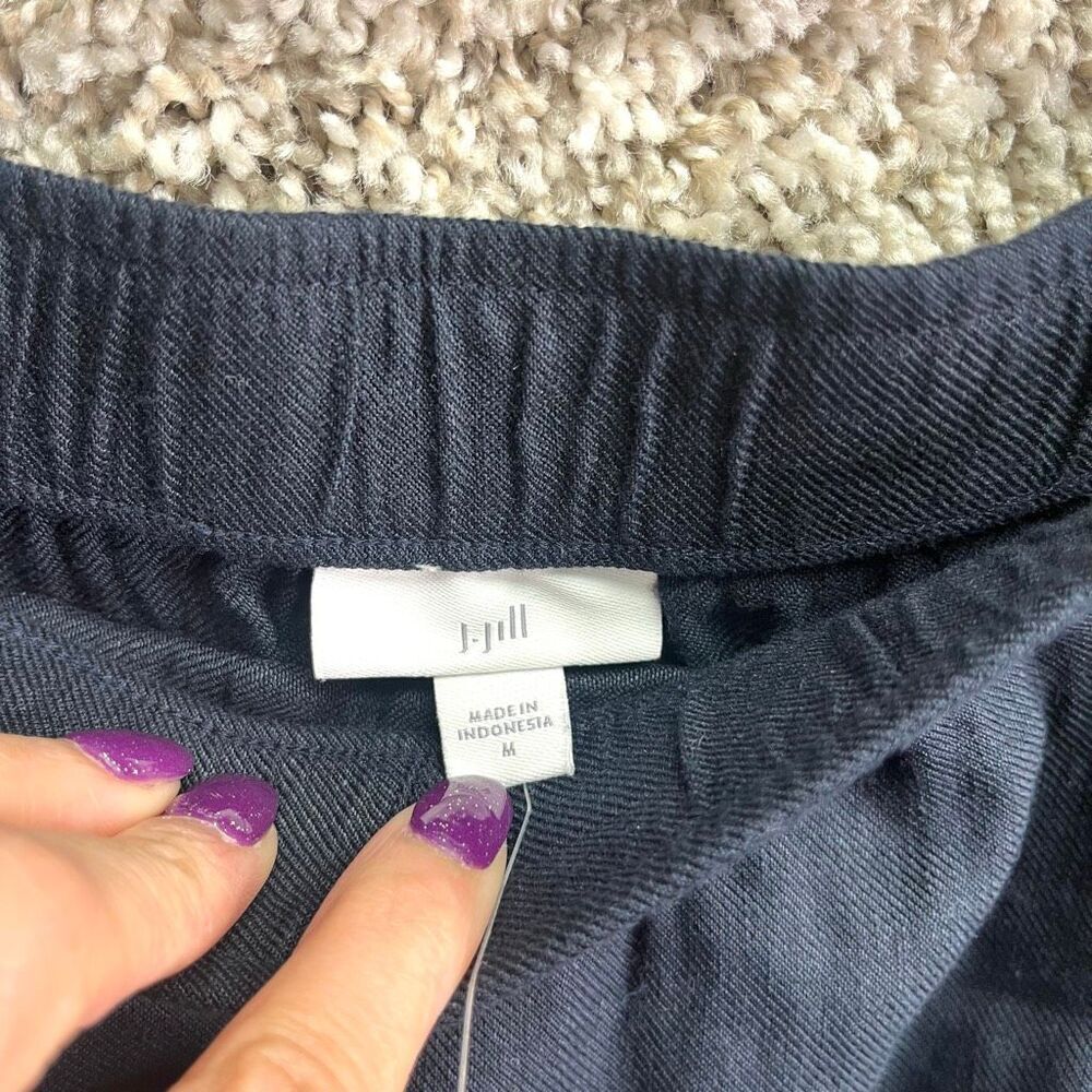 J. Jill Skirt Women’s Medium Navy Blue & Pink Linen Blend Maxi NWT - Picture 5 of 10